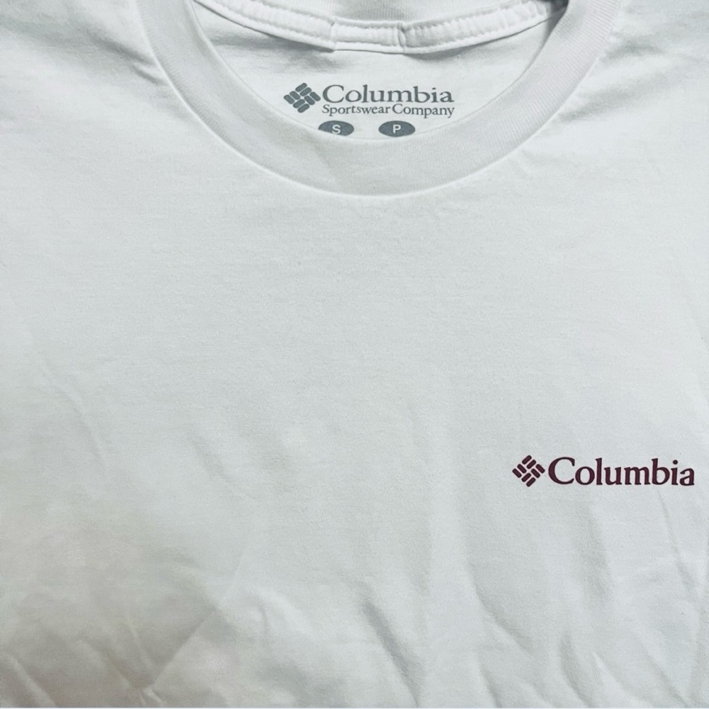 Mens Columbia Sportswear Company T-Shirt SM Columbia tshirt tee white red blue - Picture 6 of 10